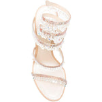 Sandali con cristalli chandelier in beige Rene caovilla - donna 