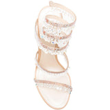 Sandali con cristalli chandelier in beige Rene caovilla - donna 