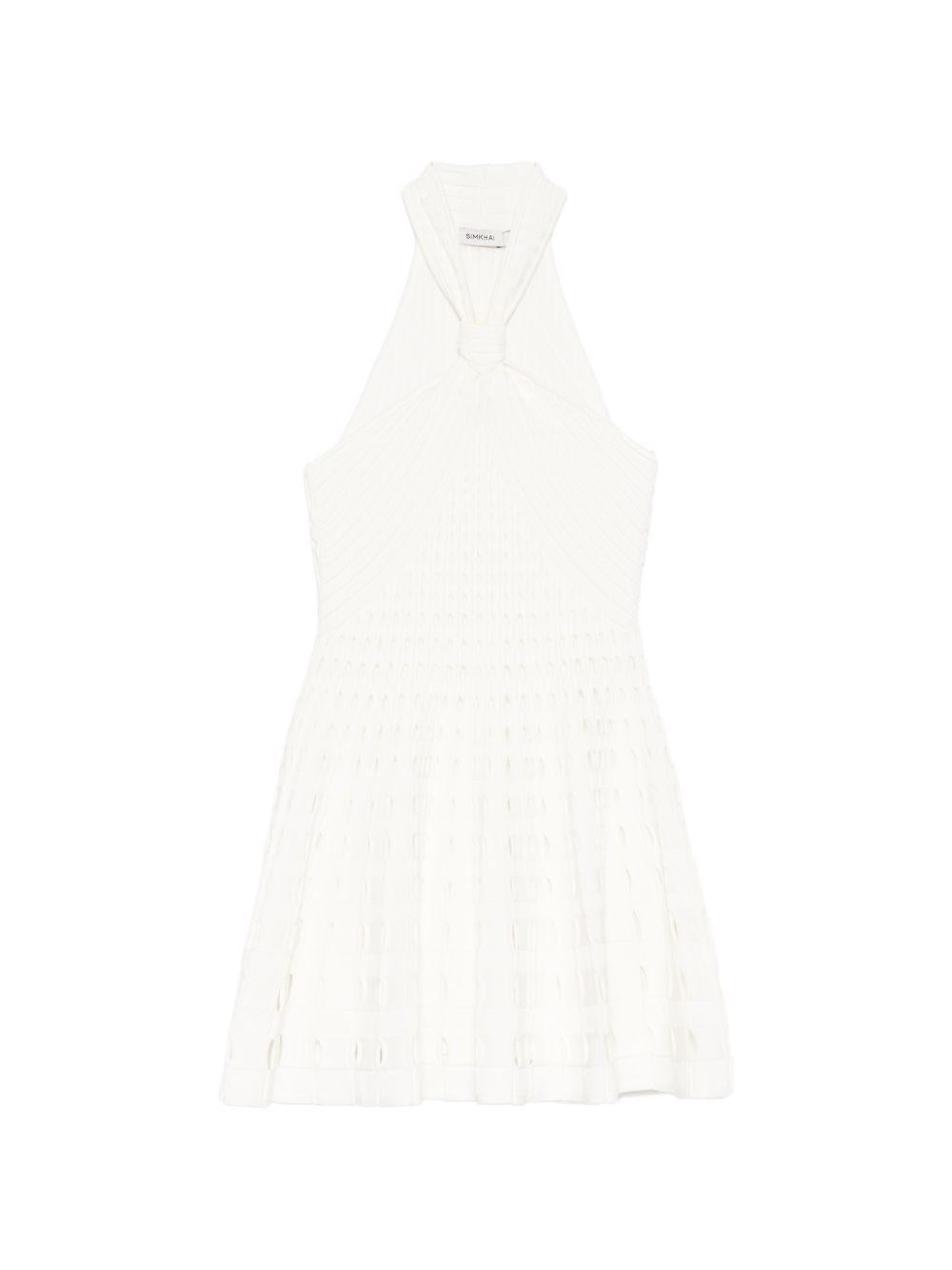 Abito corto con scollo all'americana in bianco Simkhai - donna 