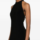 ABITO LUNGO SCOLLO HALTER IN NERO NORMA KAMALI - DONNA 
