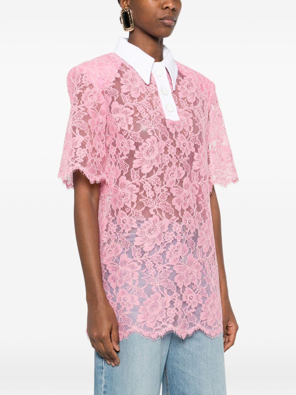 Polo in pizzo in rosa Rowen rose - donna 