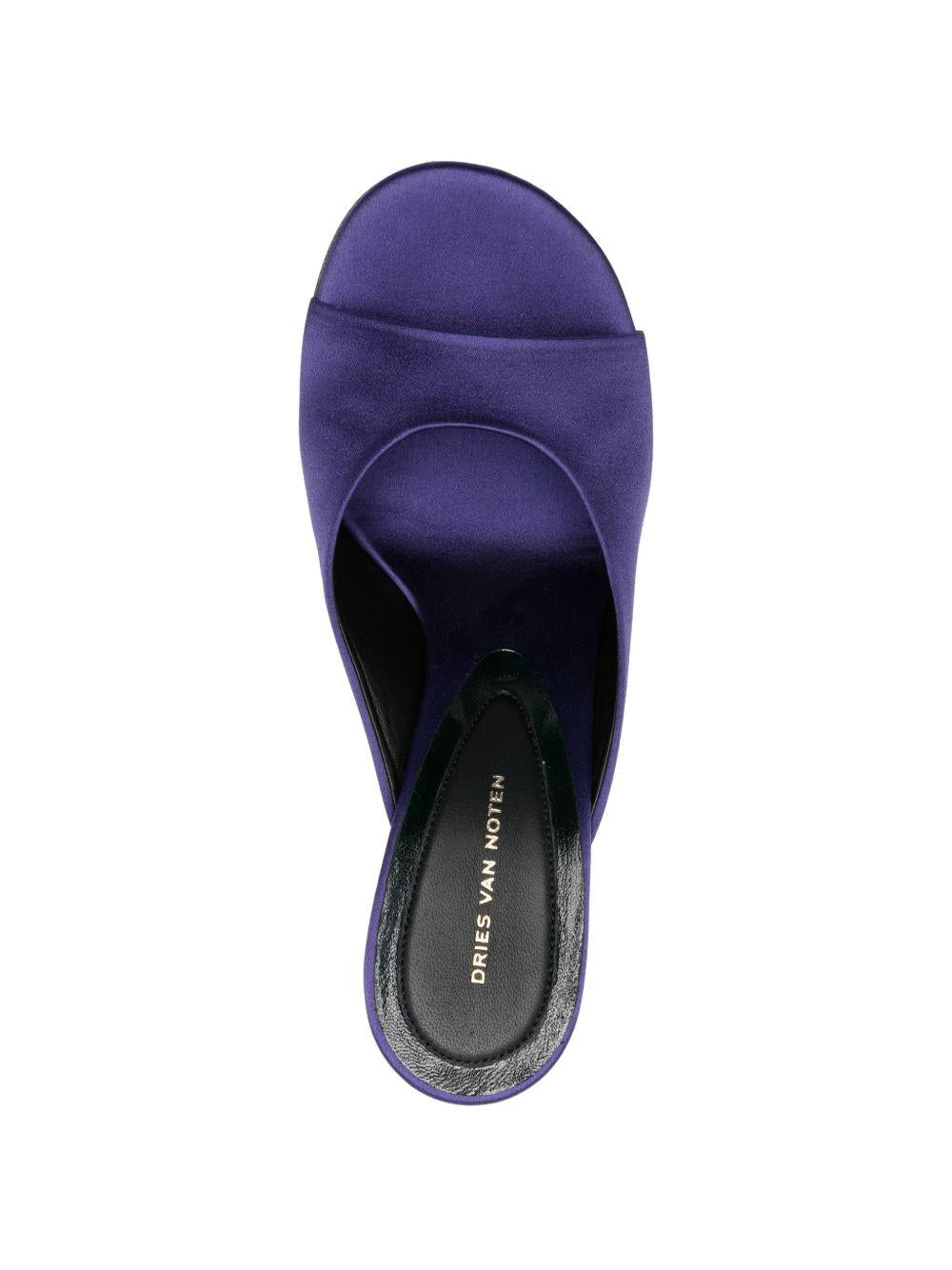 Mules con tacco scolpito in viola Dries van noten - donna 