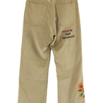 Pantaloni con ricamo floreale in beige Khoki - uomo 