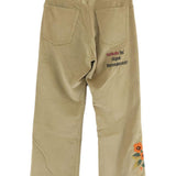 Pantaloni con ricamo floreale in beige Khoki - uomo 