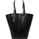 Borsa shopping 24.7 in pelle in nero Golden goose - donna 