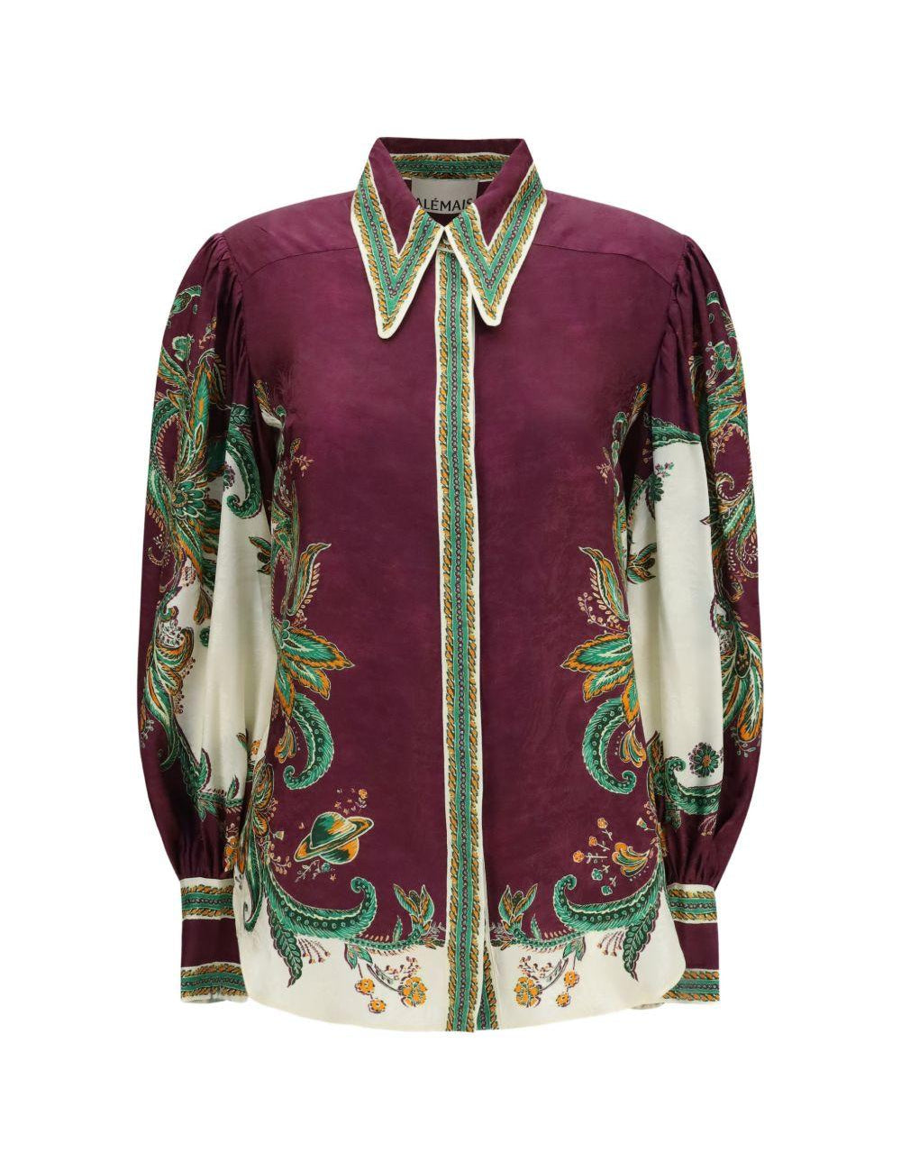 Camicia Ruthie con maniche a palloncino multicolore 