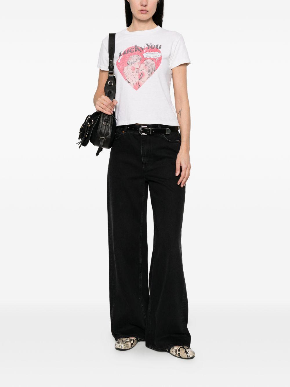 T-shirt Lucky You in bianco Re/done - donna 