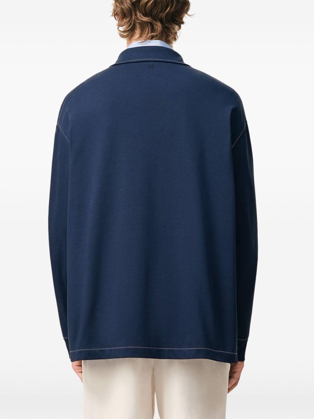 Polo Ami de Coeur con logo in blu Ami paris - uomo 
