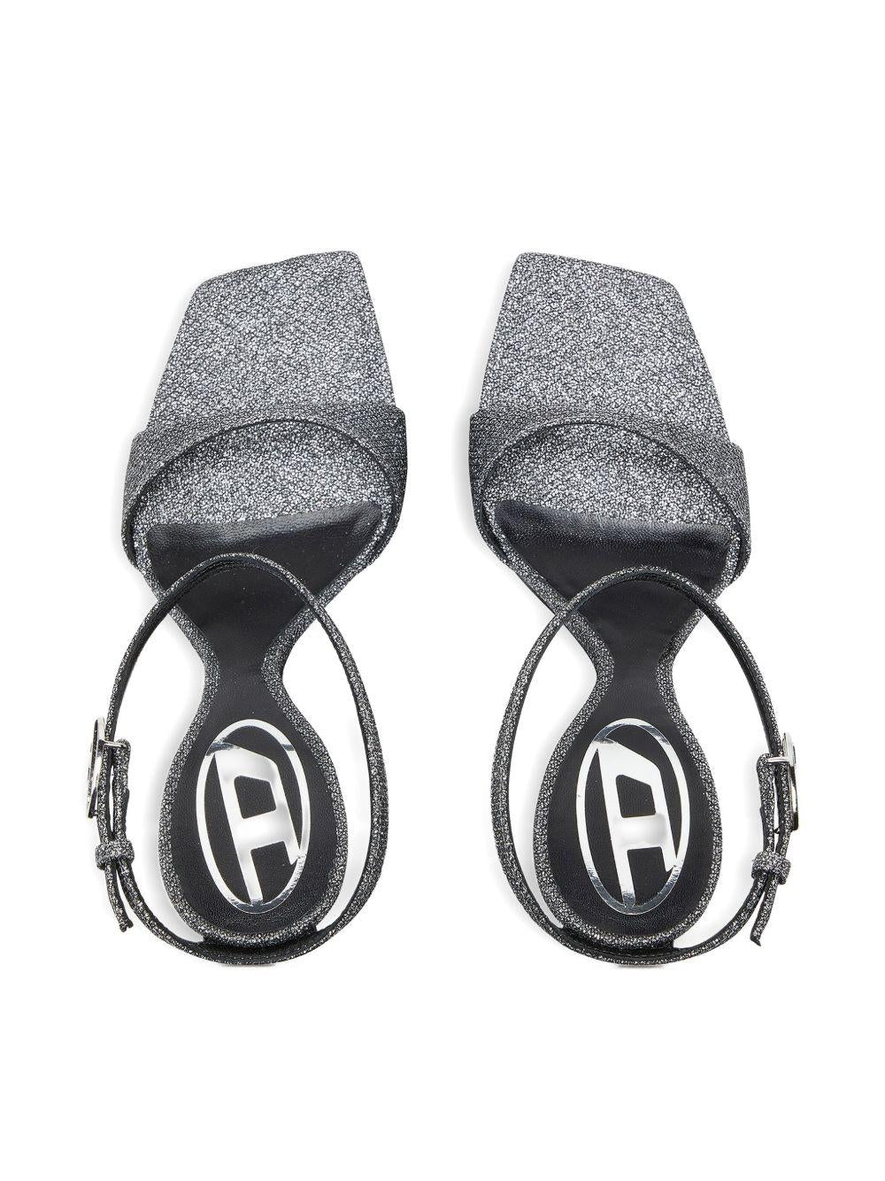 Sandali con zeppa D-Amber in argento Diesel - donna 