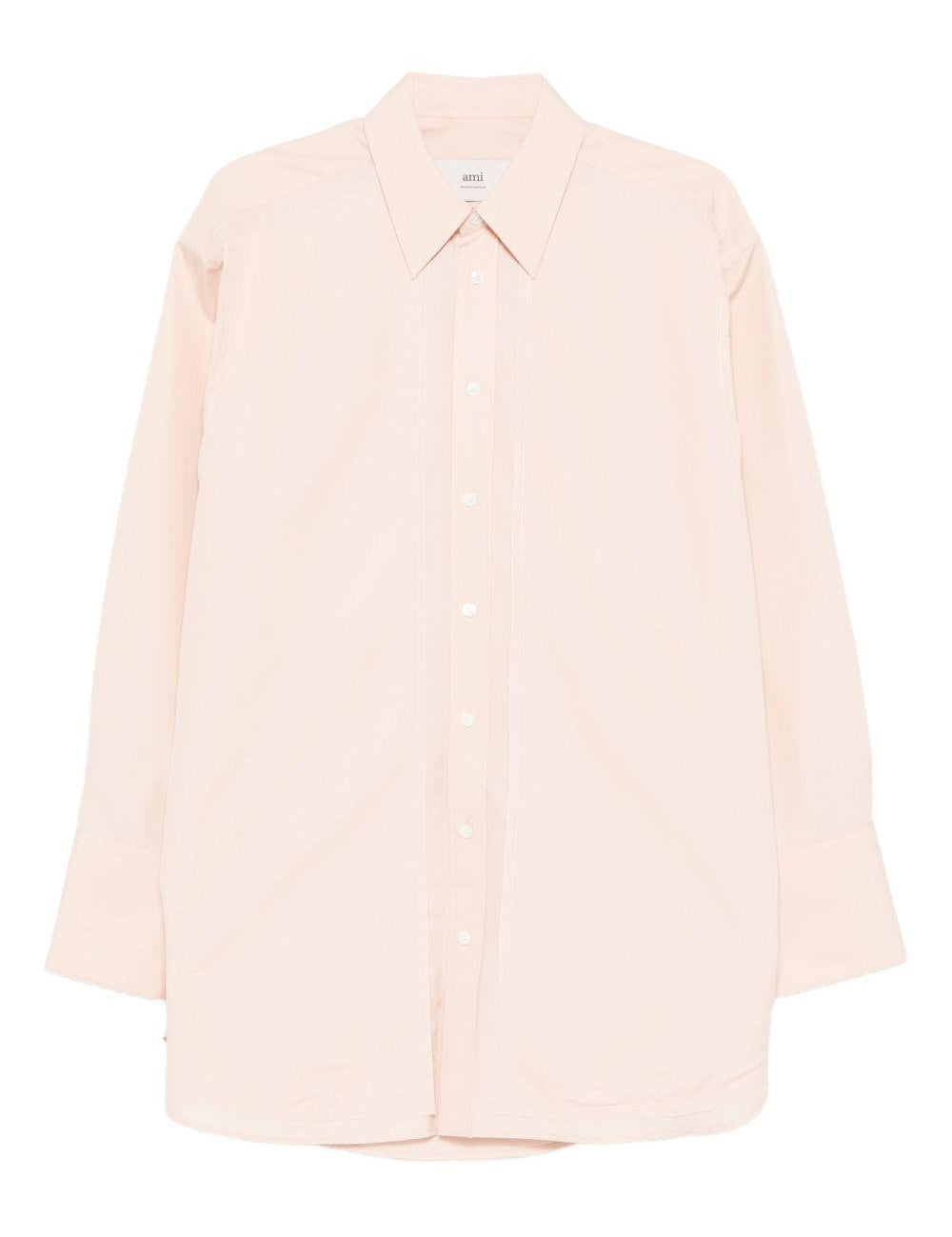 Camicia con logo posteriore in rosa chiaro Ami Paris - unisex 