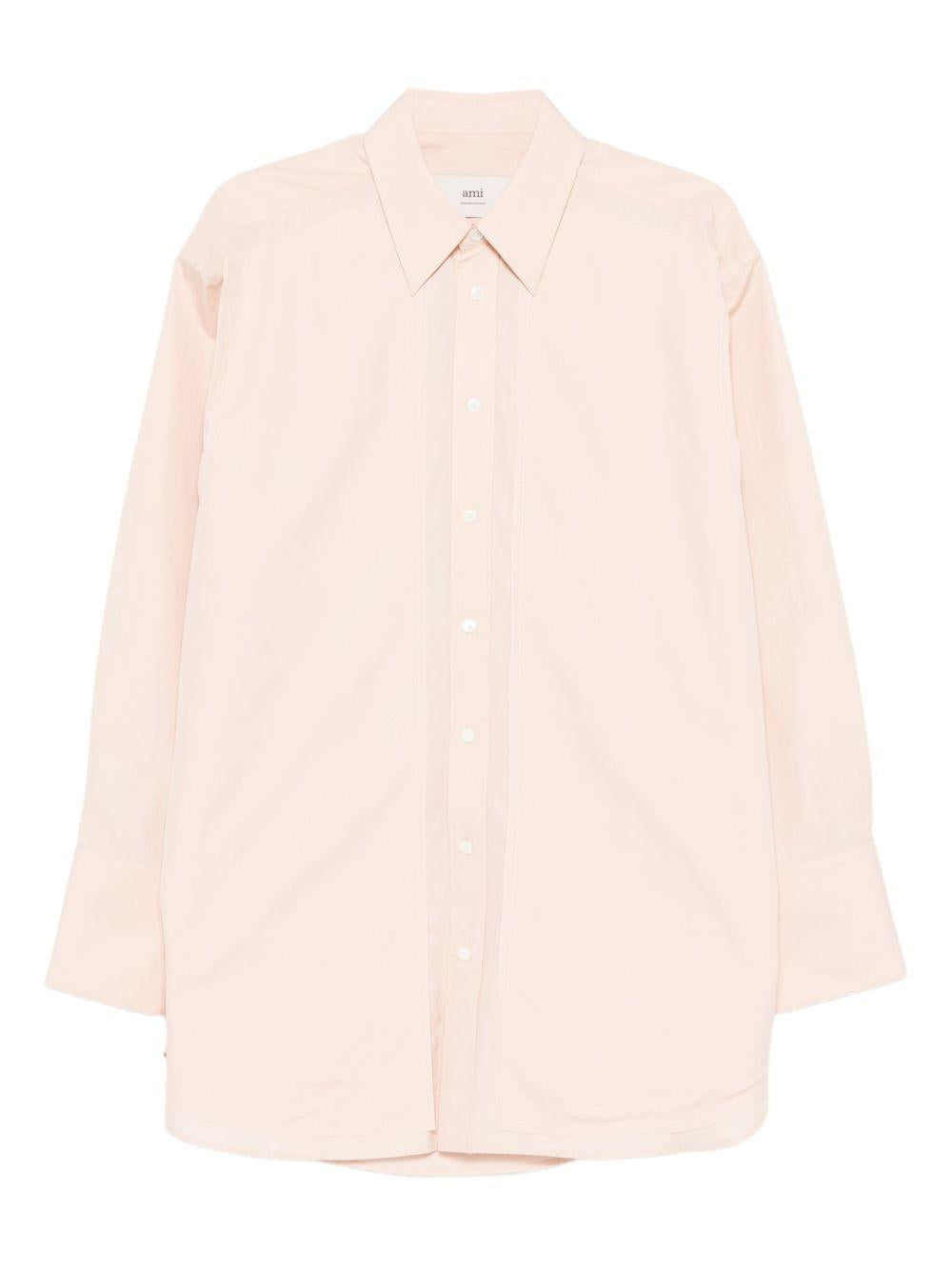 Camicia con logo posteriore in rosa chiaro Ami Paris - unisex 