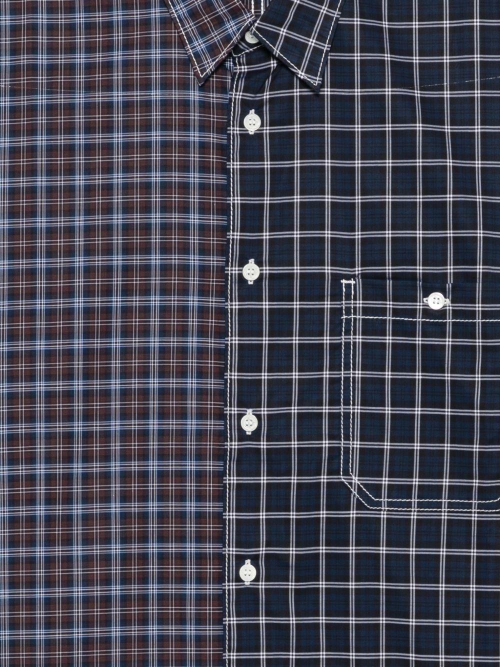 Camicia a quadretti con pannelli in blu Comme des garcons homme - uomo 