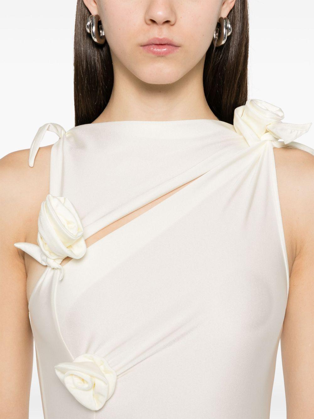 Abito lungo con decorazioni floreali in bianco Coperni - donna 