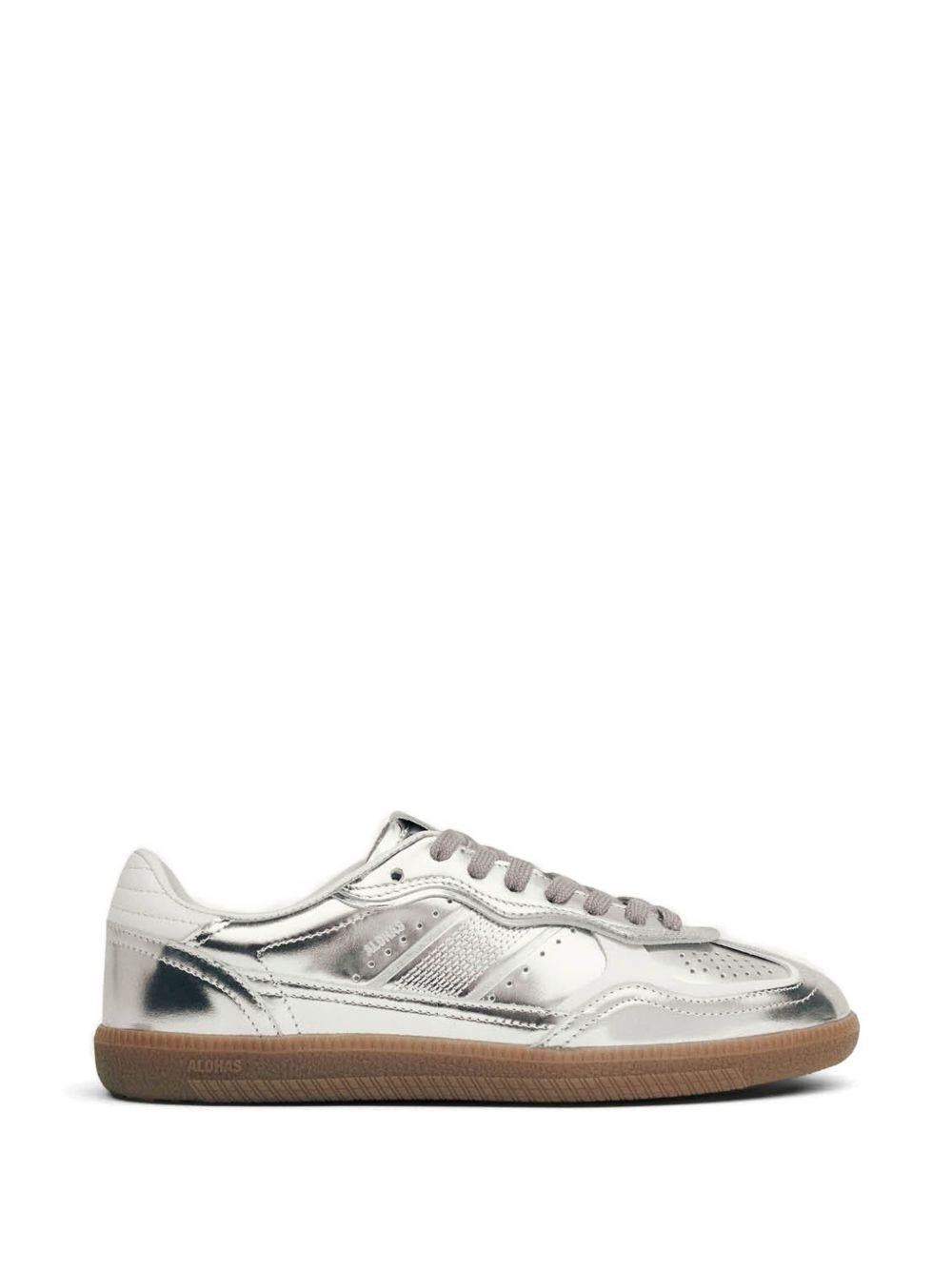 Sneakers Tb.490 pelle metallizzata argento 