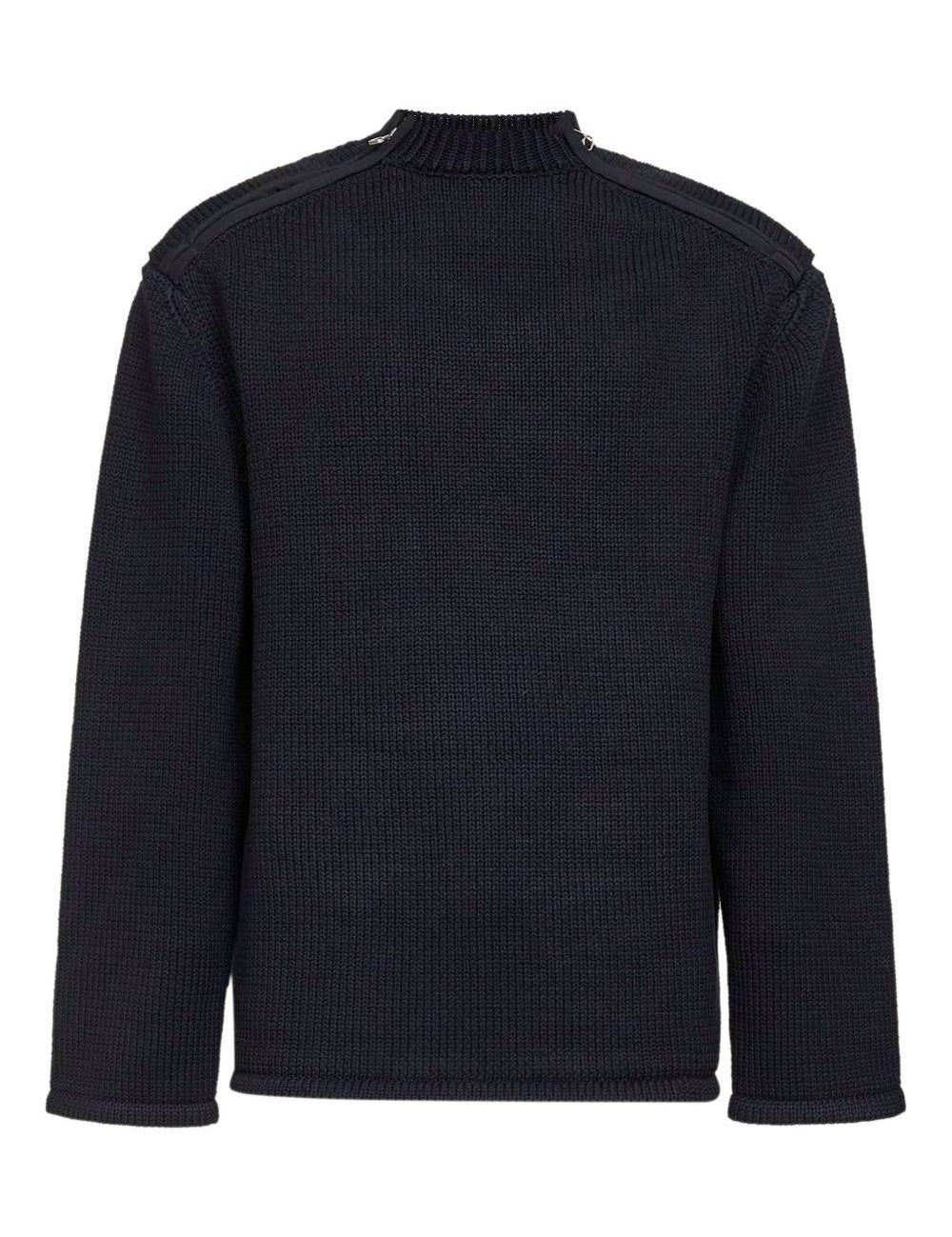 Maglione in maglia con zip sulla spalla in nero OAMC PEACEMAKER - uomo 