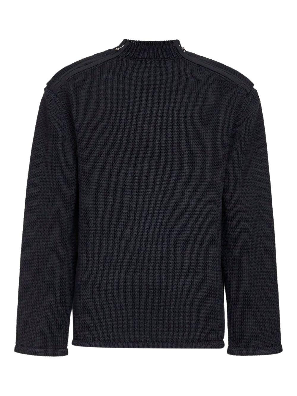 Maglione in maglia con zip sulla spalla in nero OAMC PEACEMAKER - uomo 