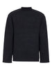 OAMC PEACEMAKER black knit sweater with shoulder zip - men