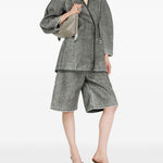 Bermuda in PU in grigio Diesel - donna 