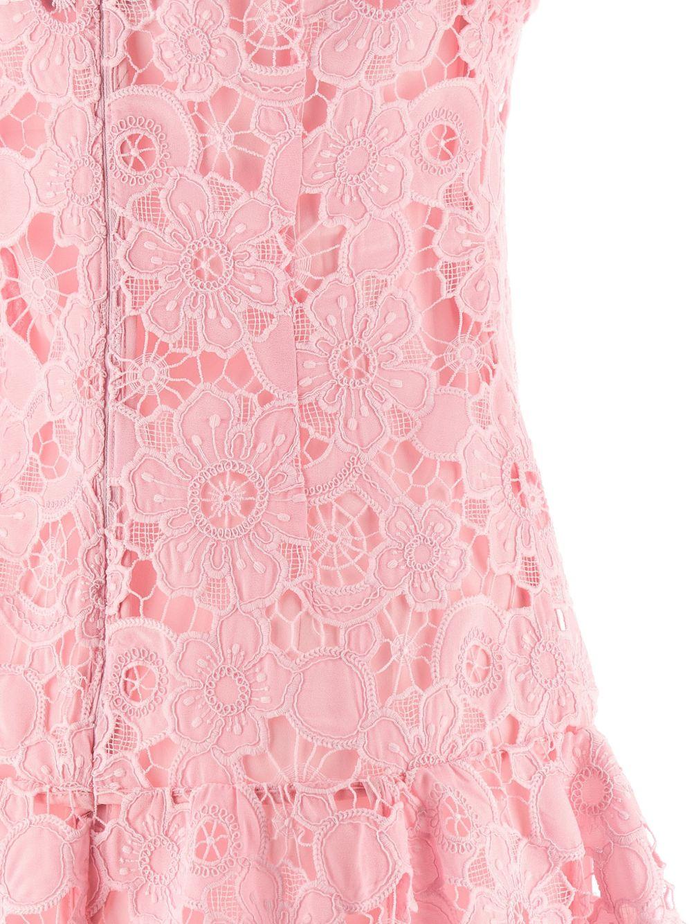 Abito in pizzo con colletto in rosa Self-Portrait - donna 