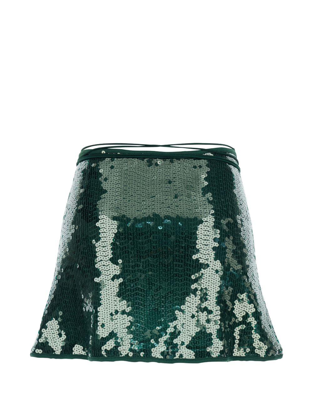 Minigonna con paillettes in verde Oséree - donna 