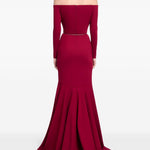 Abito lungo con spalle scoperte in rosso Elie Saab - donna 