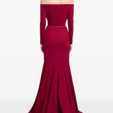 Abito lungo con spalle scoperte in rosso Elie Saab - donna 