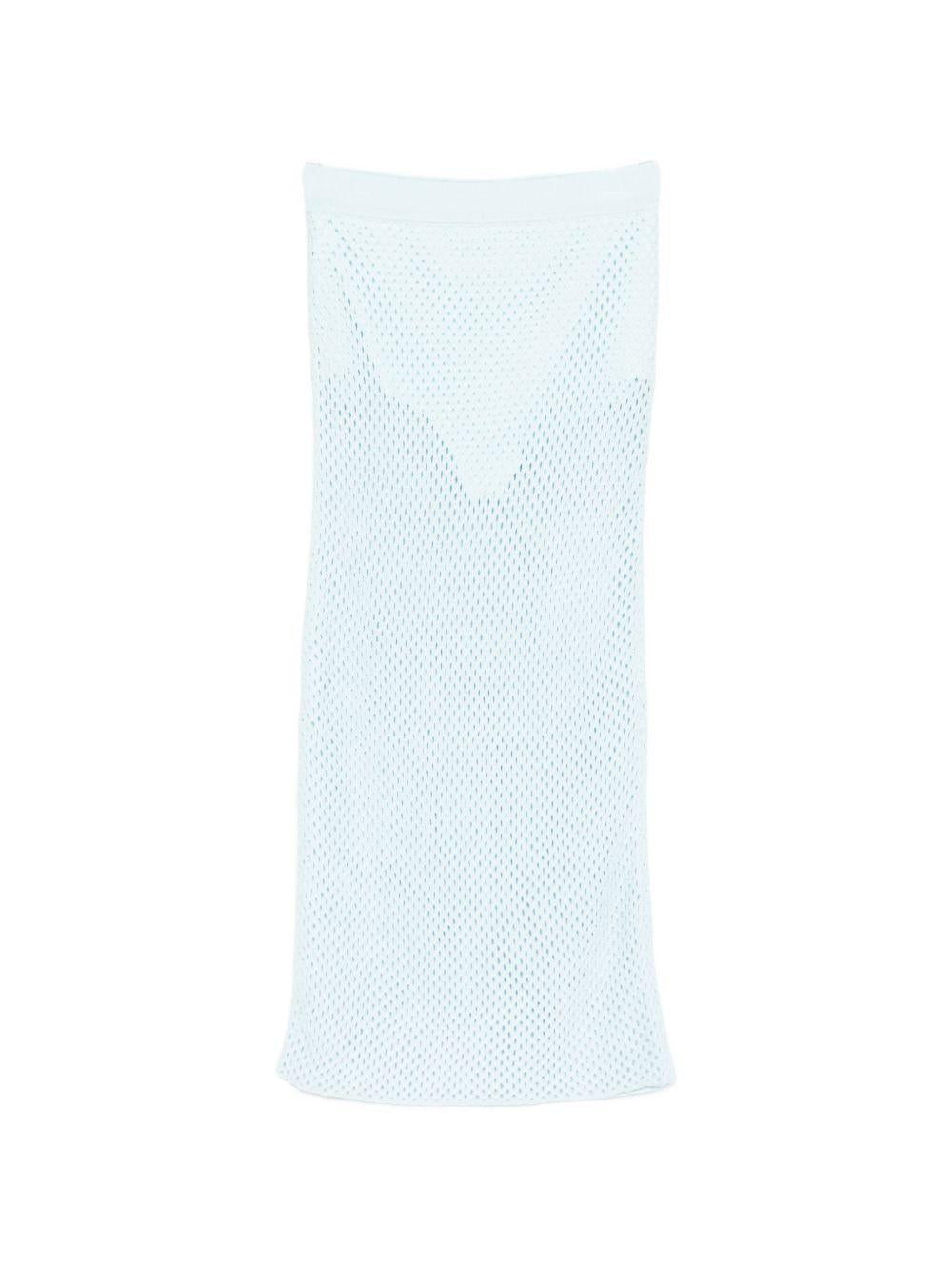 Gonna midi con doppio orlo arricciato in azzurro Simkhai - donna 
