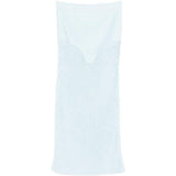 Gonna midi con doppio orlo arricciato in azzurro Simkhai - donna 