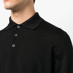 Polo a maniche lunghe in nero Brunello cucinelli - uomo 