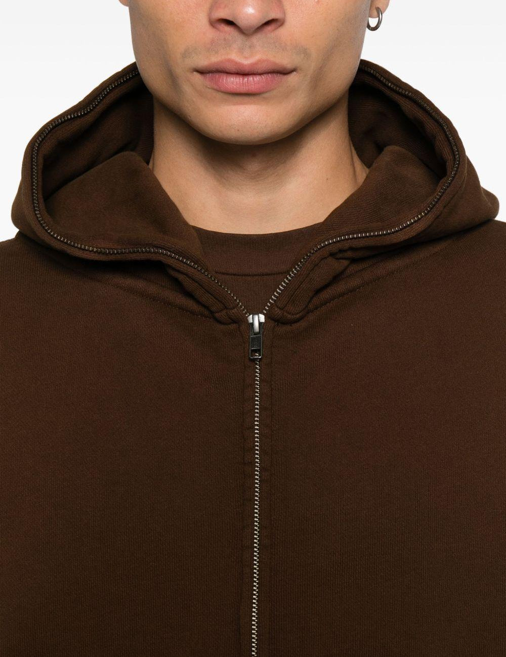 Felpa con zip in marrone Entire studios - unisex 