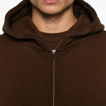 Felpa con zip in marrone Entire studios - unisex 