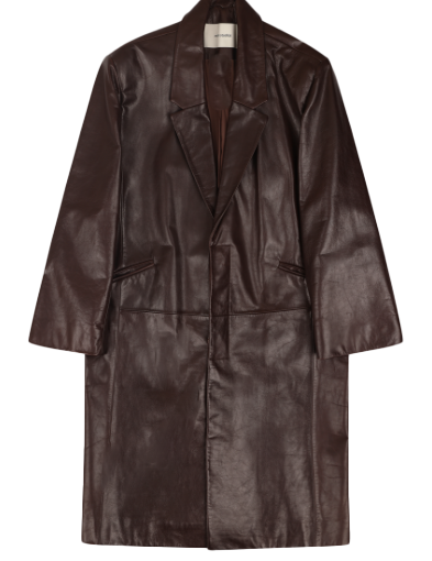 Cappotto monopetto in pelle in marrone Entire Studios - unisex 