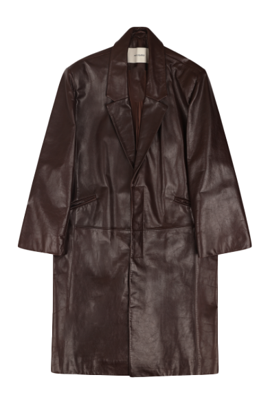 Cappotto monopetto in pelle in marrone Entire Studios - unisex 