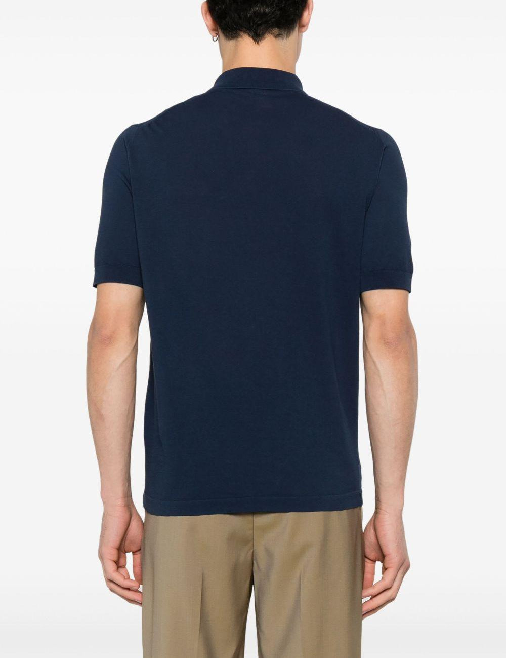 Blue cotton polo shirt Eleventy - uomo 