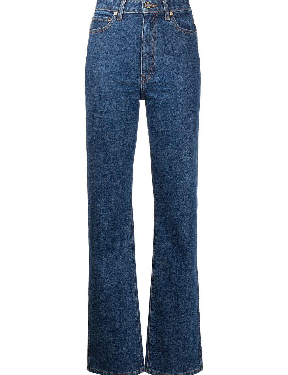 Jeans Danielle a vita alta in blu Khaite - donna 