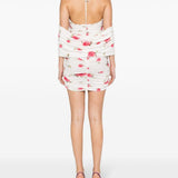 Mini abito con stampa floreale in bianco - donna 