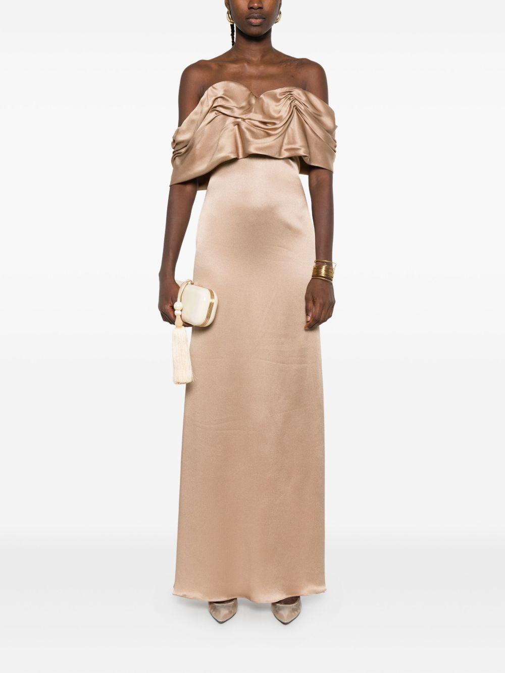 Abito con drappeggio in beige Giuseppe Di Morabito - donna 
