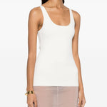 Canotta lavorata a maglia in bianco Toteme - donna 