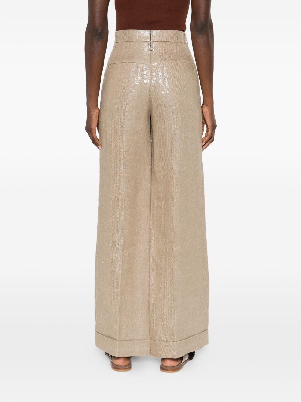 Pantaloni in lurex in beige Brunello cucinelli - donna 