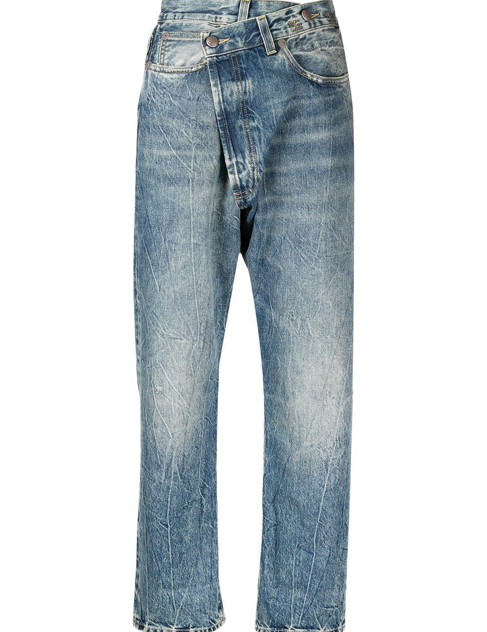 Jeans a vita alta in blu R13 - donna 