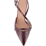 Decollete Valeria con effetto coccodrillo in marrone Malone souliers - donna 