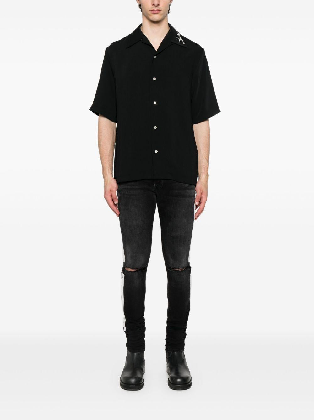 Camicia a maniche corte in nero 