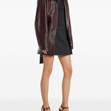 Giacca in vinile con cintura in bordeaux COURRÈGES - donna 
