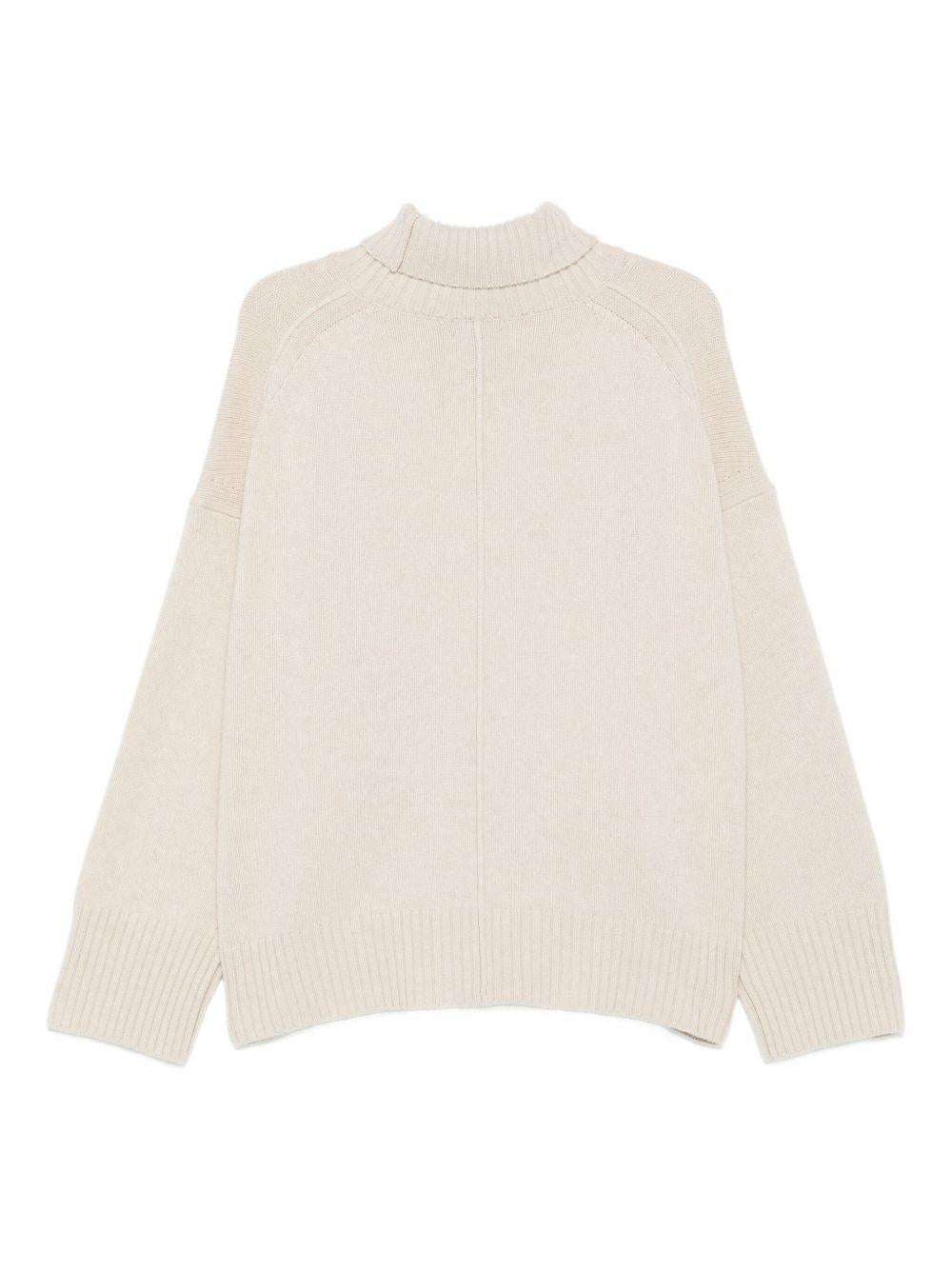Maglione William a collo alto écru 