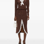 Abito midi a pois in marrone Alessandra Rich - donna 