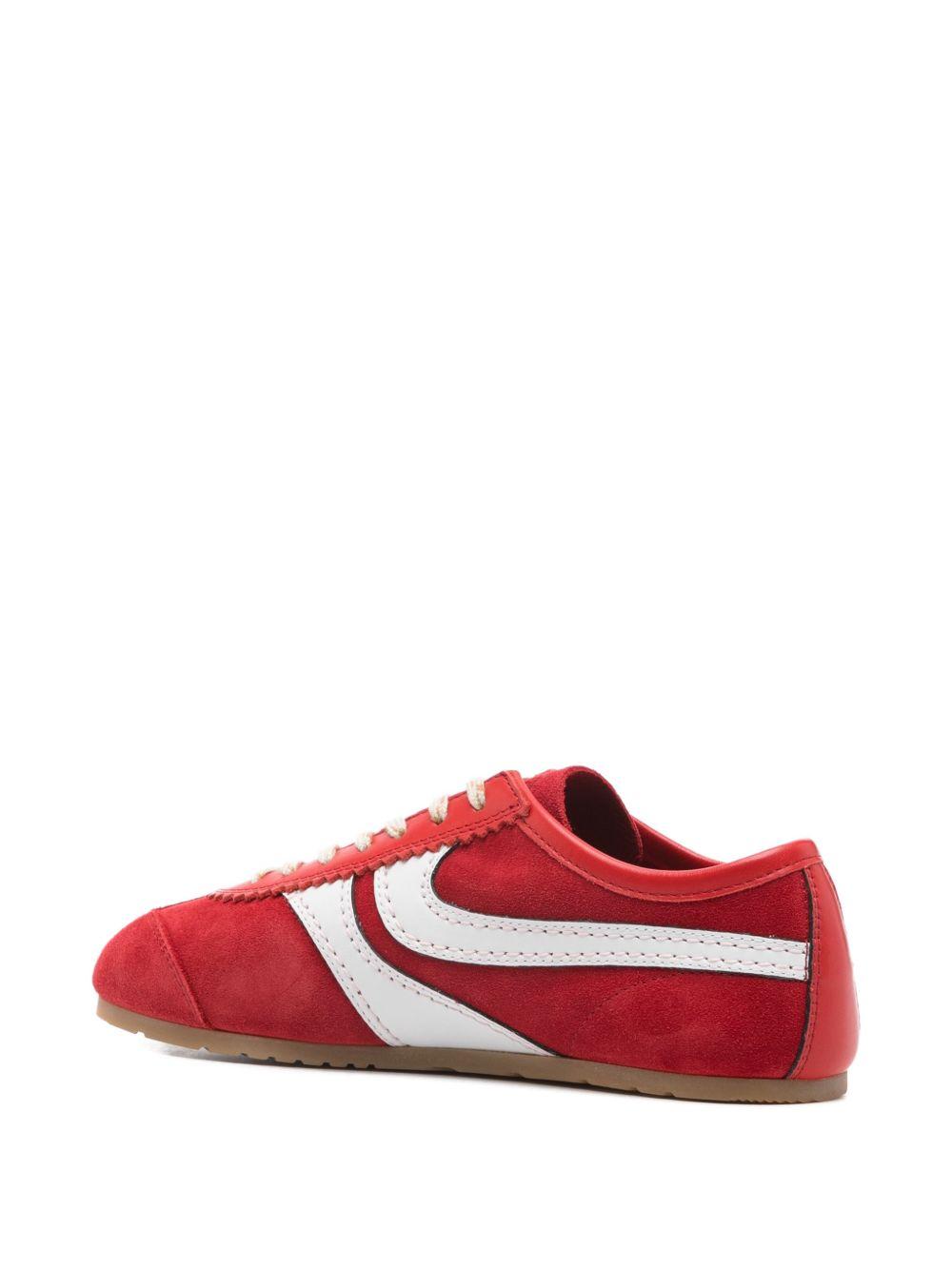 Sneakers con strisce laterali in rosso Dries van noten - donna 