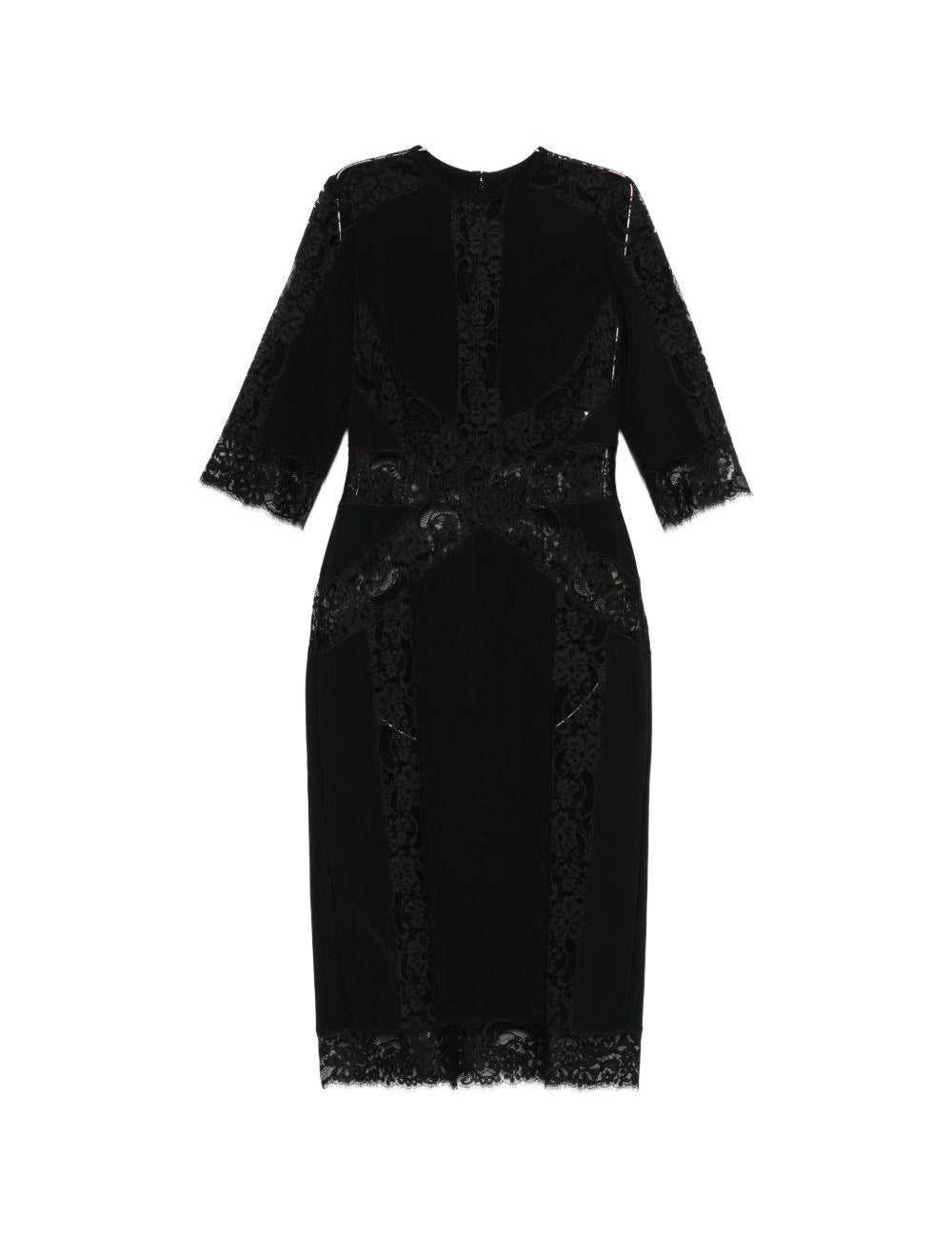 Abito midi in pizzo floreale in nero Elie saab - donna 