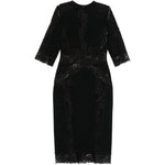 Abito midi in pizzo floreale in nero Elie saab - donna 