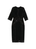 Elie Saab - Women's Black Floral Lace Midi Dress