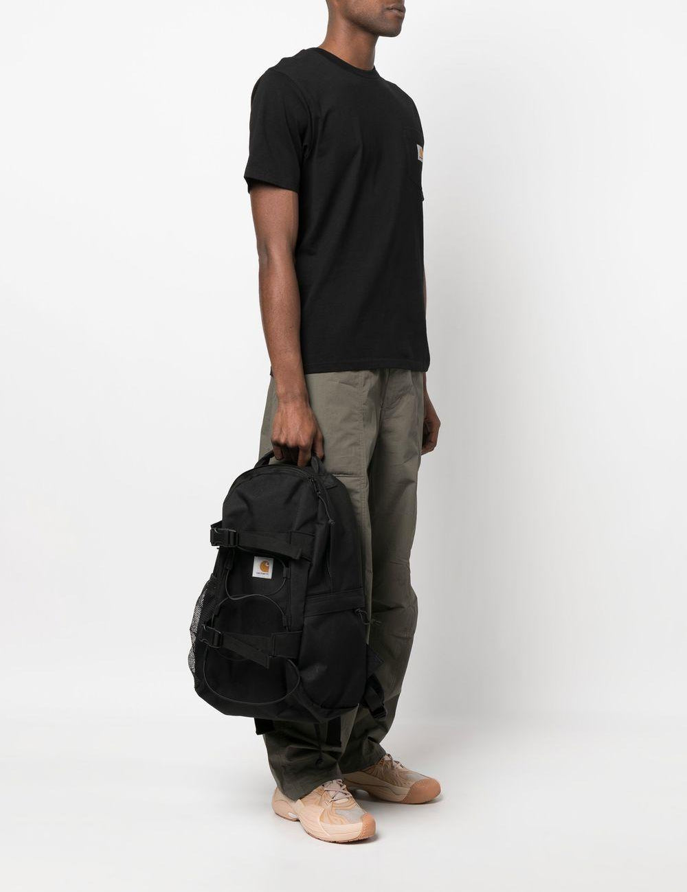 Zaino con applicazione in nero - unisex 